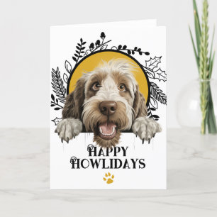 Tarjeta Festiva Felices fiestas Spinone Italiano Perro Navidades