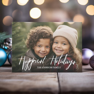Tarjeta Festiva Felices Fiestas Tipo de Letra Moderna Completa de 