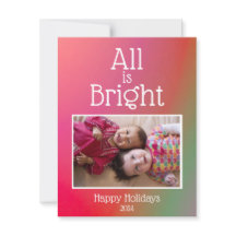 Felices Fiestas Todo es Brillante Foto Rojo Verde 