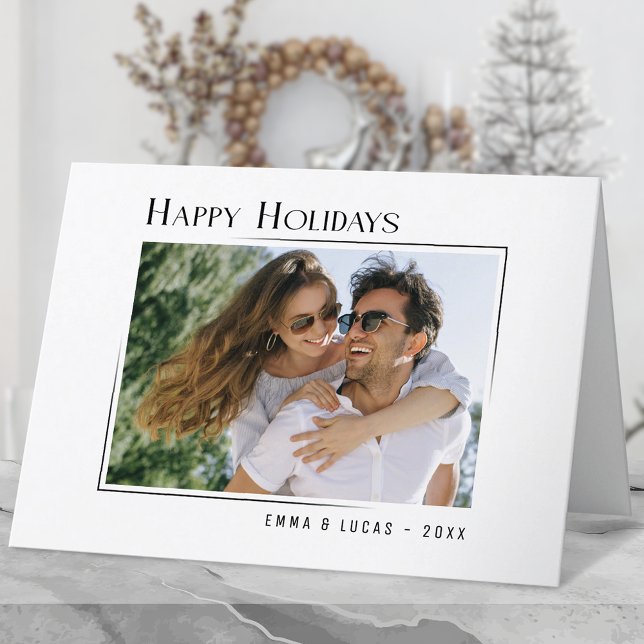 Tarjeta Festiva Felices Fiestas Únicas Modernas Fotos De Estilo Mí (Available in high quality print or digital download for quick text messaging, email or self print.)