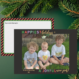 Tarjeta Festiva Felices Fiestas y Foto de Año Nuevo Alegre