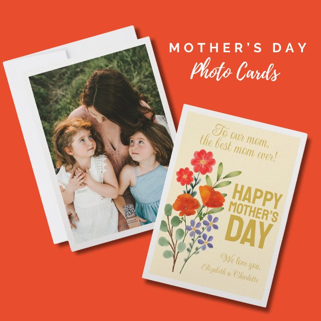 Tarjeta Festiva Felices flores silvestres del Día de la Madre para (Subido por el creador)
