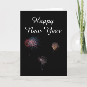 Tarjeta Festiva Felices fuegos artificiales de Año Nuevo 3