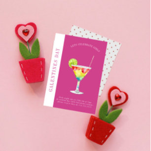 Tarjeta Festiva Felices galentinas día de amistad moderna San Vale