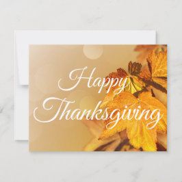 Tarjeta Festiva Felices hojas de otoño del Día de Acción de Gracia