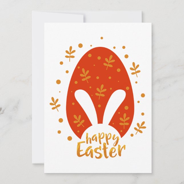 Tarjeta Festiva Felices hojas y huevos del día de Pascua, lindo co (Anverso)
