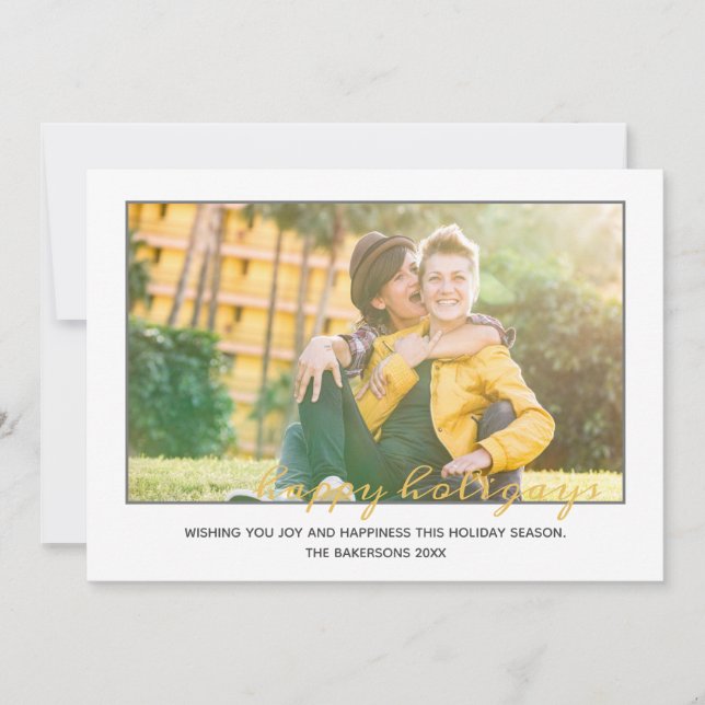 Tarjeta Festiva Felices holigays, Navidades LGBTQ (Anverso)