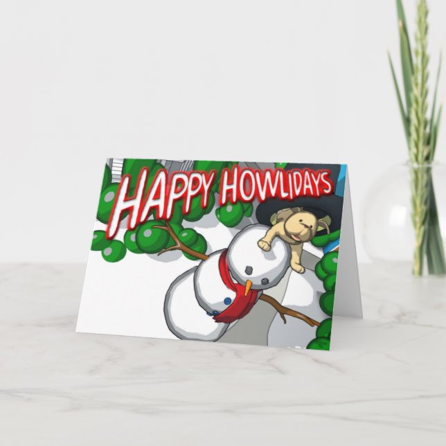 Tarjeta Festiva Felices Howlidays (Anverso)