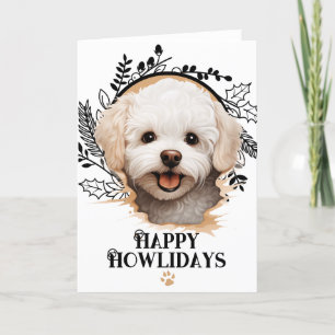 Tarjeta Festiva Felices Howlidays Bichon Frise Dog Navidades