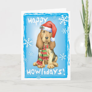 Tarjeta Festiva Felices Howlidays Bloodhound