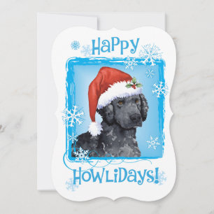 Tarjeta Festiva Felices Howlidays Curly Coated Retriever