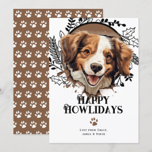 Tarjeta Festiva Felices Howlidays Kooikerhondje Dog Navidades