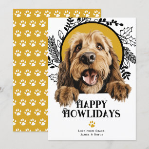 Tarjeta Festiva Felices Howlidays Otterhound Dog Navidades