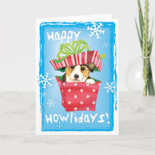 Tarjeta Festiva Felices Howlidays Pembroke Welsh Corgi