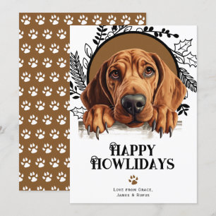 Tarjeta Festiva Felices jornadas de Navidades de perros de secuoya