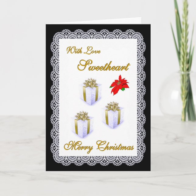 Tarjeta Festiva Felices Navidad/amor (Anverso)