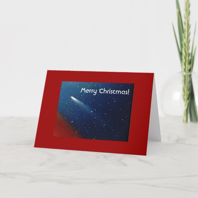 Tarjeta Festiva ¡Felices Navidad! Cometa Kohoutek (Anverso)