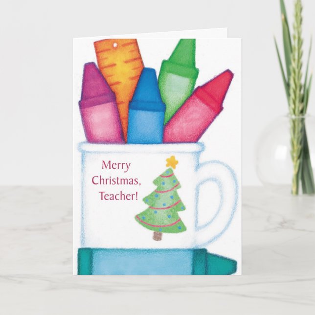 Tarjeta Festiva Felices Navidad, profesor (Anverso)