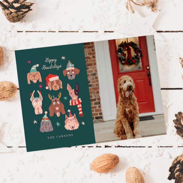 Tarjeta Festiva Felices Navidades de fotos de los perros de invier (Subido por el creador)