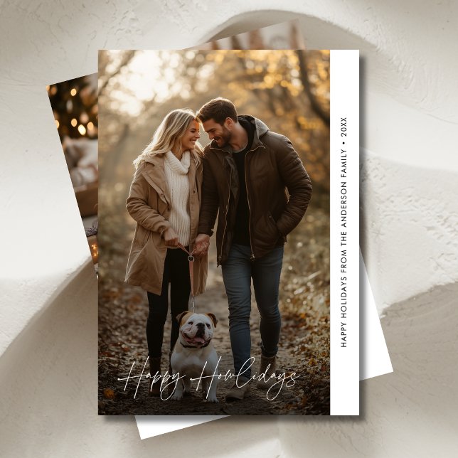 Tarjeta Festiva Felices Navidades de Howlidays Foto Perro divertid (Subido por el creador)