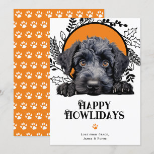 Tarjeta Festiva Felices Navidades de Howlidays Kerry Blue Terrier