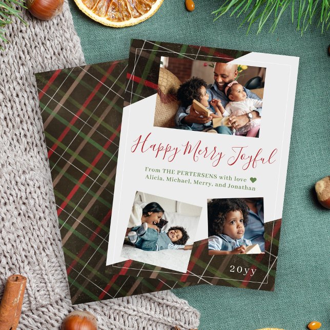 Tarjeta Festiva Felices Navidades de la familia Merry Joyful (Subido por el creador)