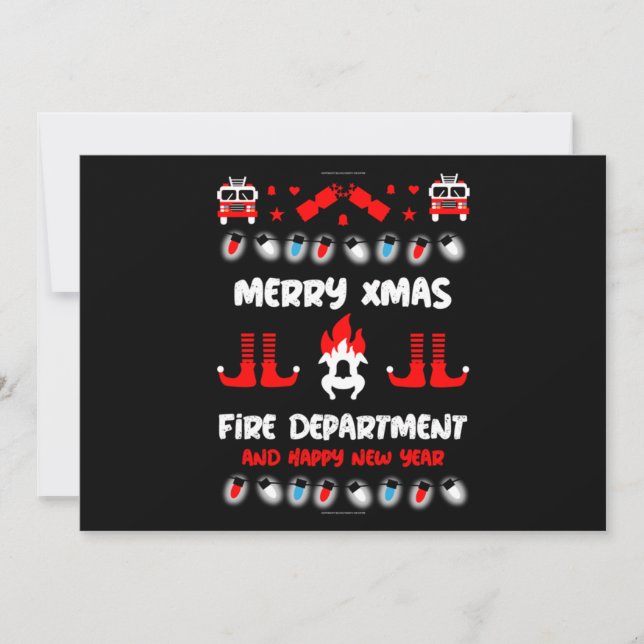 Tarjeta Festiva Felices navidades de los bomberos (Anverso)