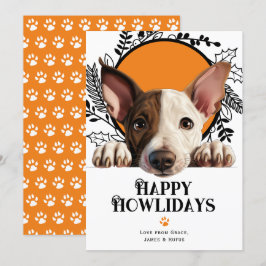 Tarjeta Festiva Felices Navidades de los Bull Terrier en la Minist
