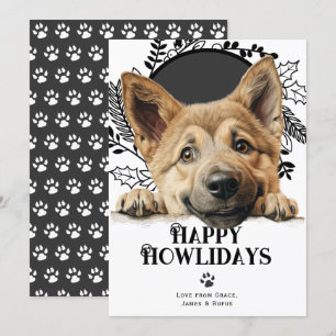 Tarjeta Festiva Felices Navidades de Perro Chinook de Howlidays