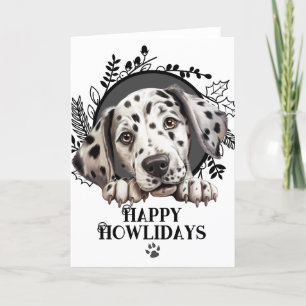 Tarjeta Festiva Felices Navidades de perro de Dalmacia