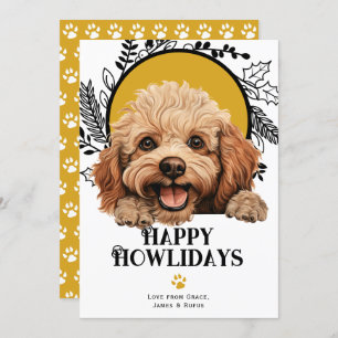Tarjeta Festiva Felices Navidades de perro de juguetes de Howliday