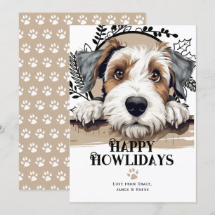 Tarjeta Festiva Felices Navidades de Perro de los Amantes de Sealy