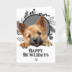 Tarjeta Festiva Felices Navidades de Perro de Norwich Terrier de H