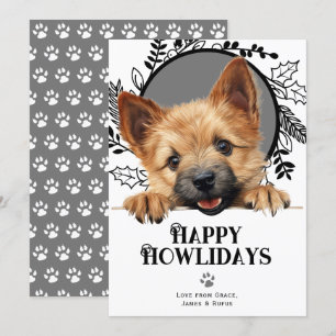 Tarjeta Festiva Felices Navidades de Perro de Norwich Terrier de H