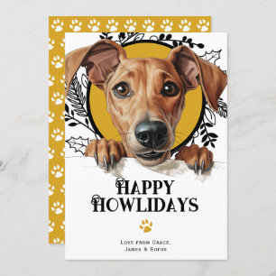 Tarjeta Festiva Felices Navidades de Perros Azawakh de Howlidays
