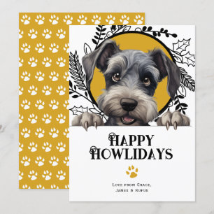 Tarjeta Festiva Felices Navidades de Perros Cesky Terrier
