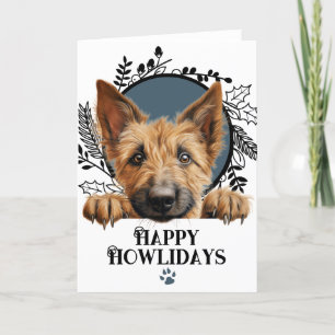 Tarjeta Festiva Felices Navidades de Perros de Berger Picard