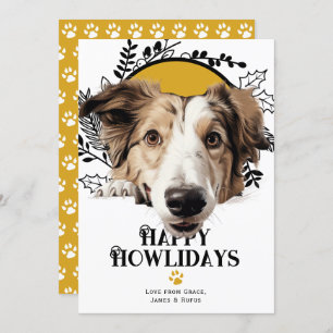 Tarjeta Festiva Felices Navidades de Perros de Borzoi de Howlidays