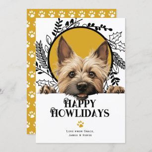 Tarjeta Festiva Felices Navidades de Perros de Cairn Terrier