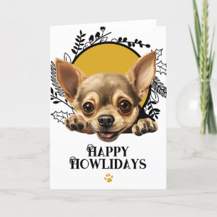 Tarjeta Festiva Felices Navidades de Perros de Chihuahua