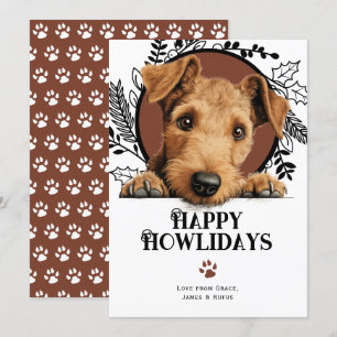 Tarjeta Festiva Felices Navidades de Perros de Lakeland Terrier