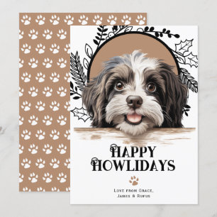 Tarjeta Festiva Felices Navidades de Perros de Los Habaneses