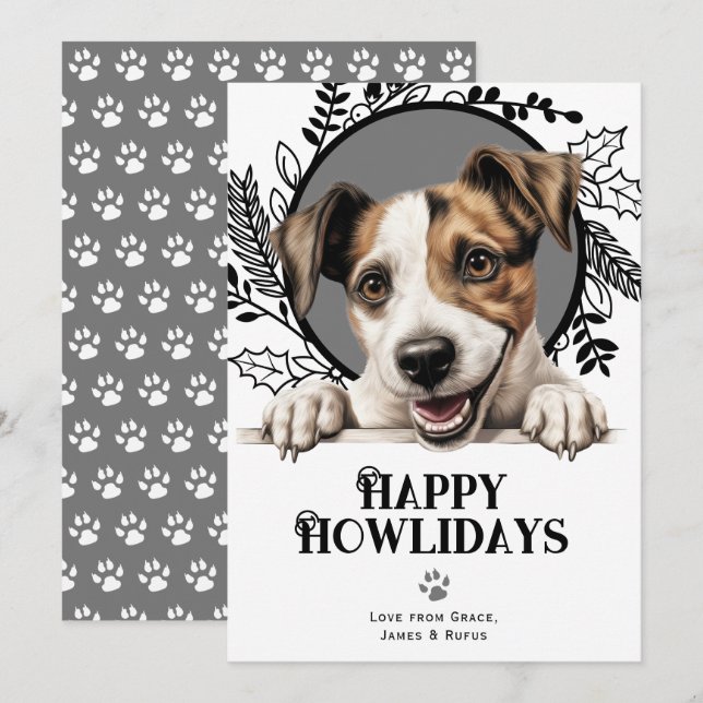 Tarjeta Festiva Felices Navidades del Parson Russell Terrier (Anverso / Reverso)