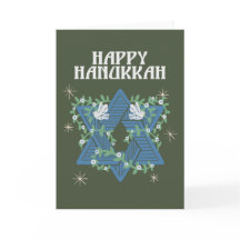 Felices palomas de Hanukkah Estrella de la Paz de