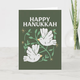 Tarjeta Festiva Felices palomas de Hanukkah por la paz