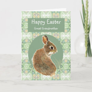 Tarjeta Festiva Felices Pascuas Gran Abuela Conejo Conejo Conejo