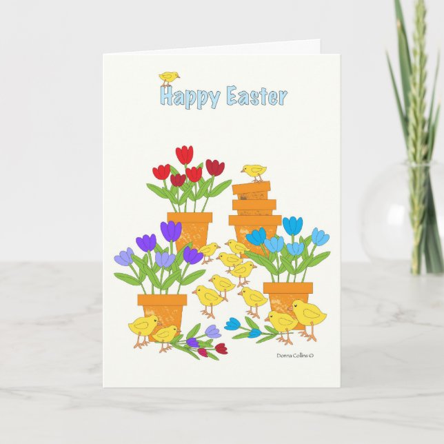 Tarjeta Festiva Felices Pascuas Peeps (Anverso)