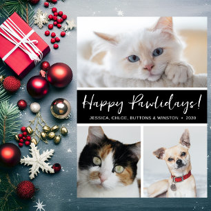 Tarjeta Festiva Felices Pawlidays 3 Foto