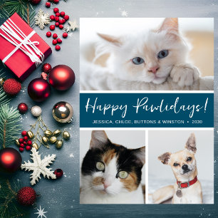 Tarjeta Festiva Felices Pawlidays 3 Foto