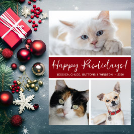 Tarjeta Festiva Felices Pawlidays 3 Foto